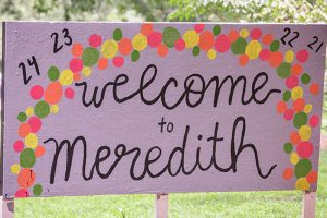 Welcome to Meredith sign