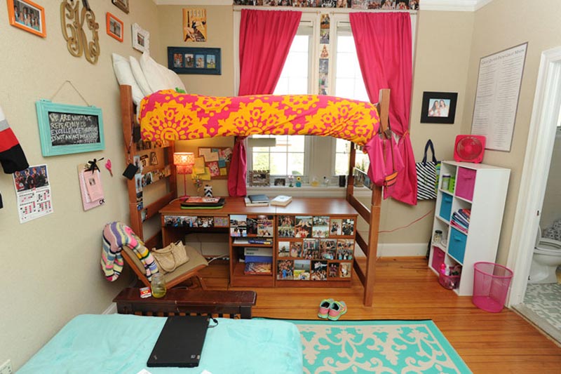 loft bed in residence hall