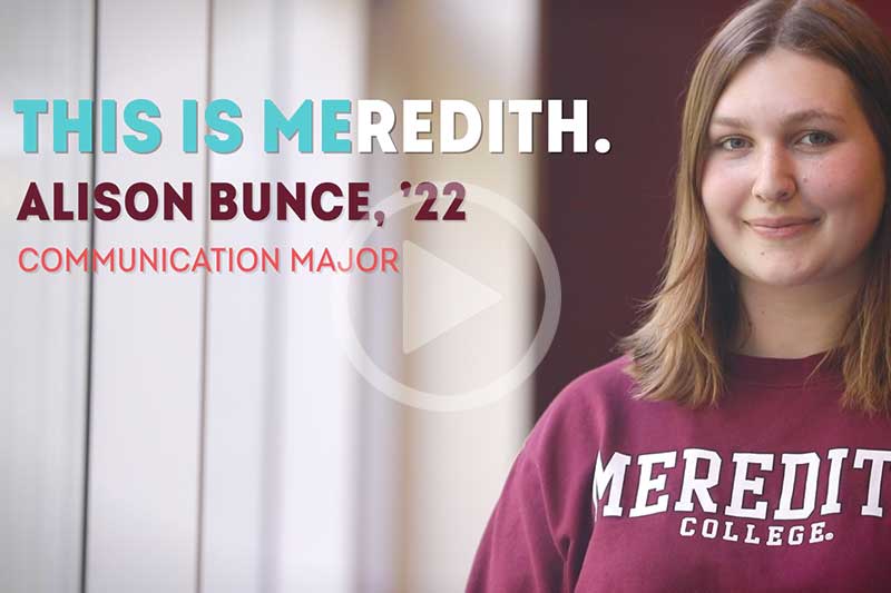 Communication Major Alison Bunce.