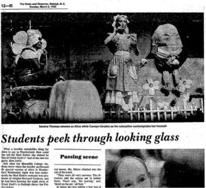 1980's News and Observer Photo from Alice Performance