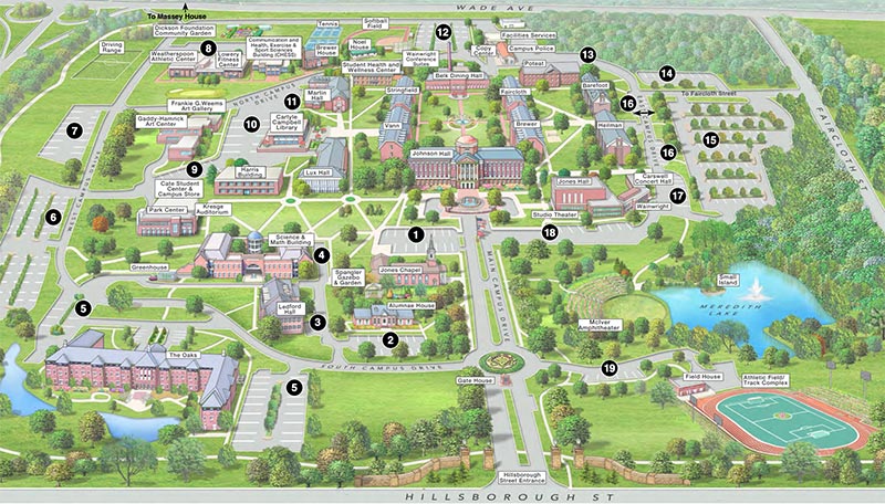 Big Color Campus Map Showing Parking and Buildings