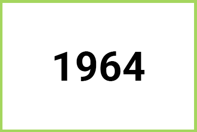 Green bordered box with the text "1964".