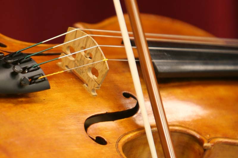 Violin Instrument showing String and Bow.